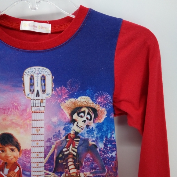 Coco Disney Pajama Top Red Graphic Snug 10 PJ Sleepwear - Picture 2 of 6